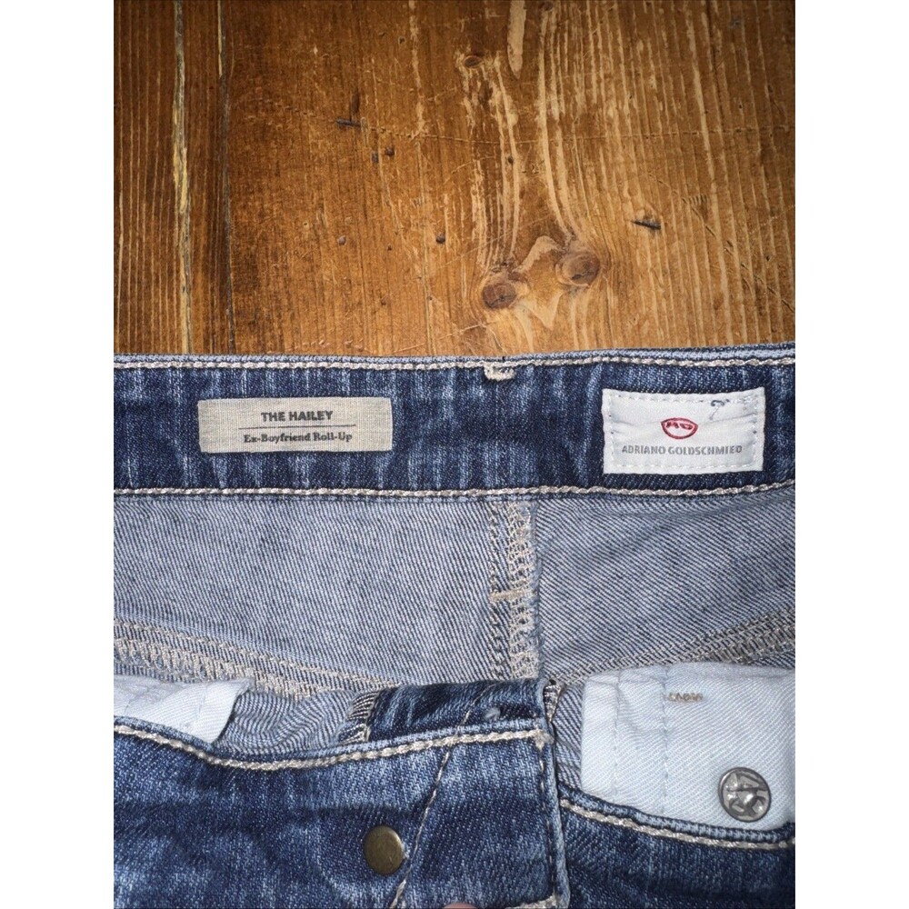 AG Adriano Goldschmied The Hailey Ex-Boyfriend Roll Up denim shorts Size 27R Blu - Picture 3 of 4